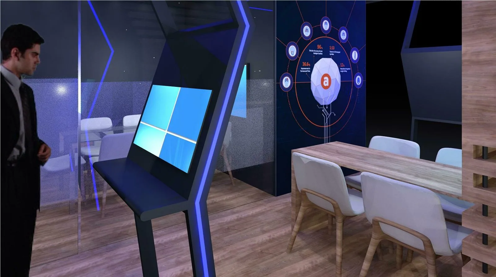 Aidoc demo station and data wall