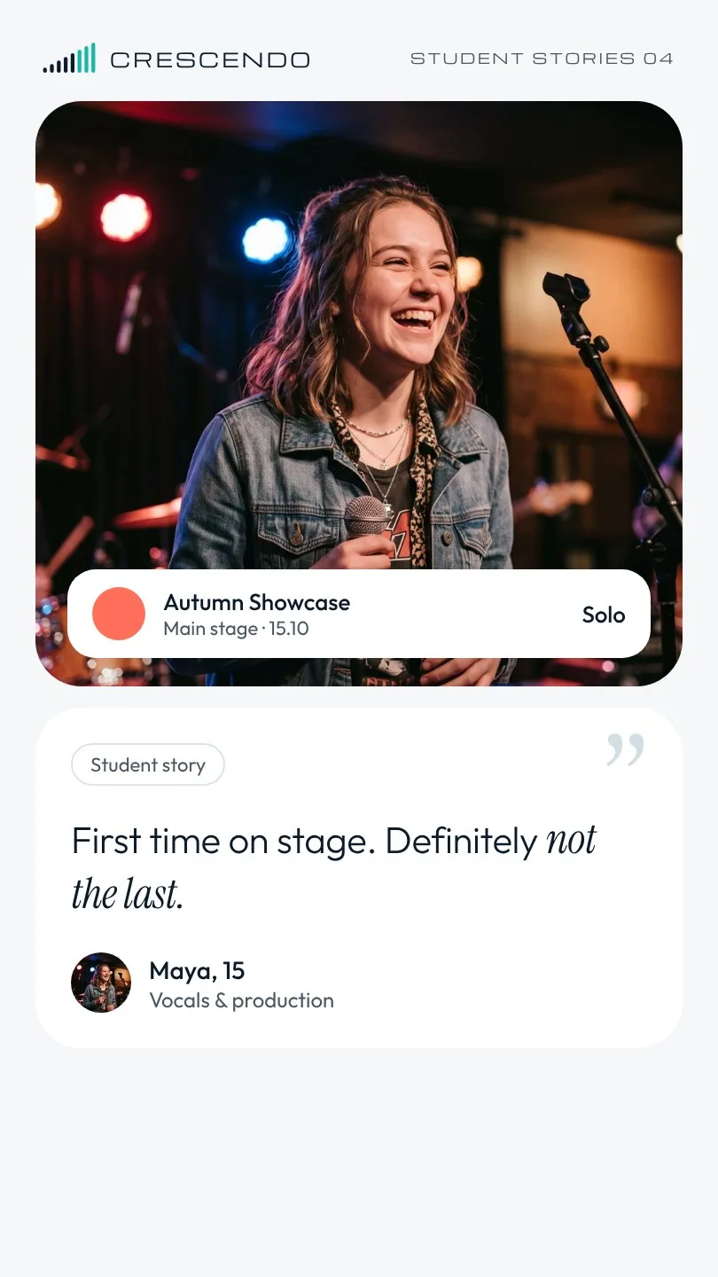 Story: a student’s first time on stage