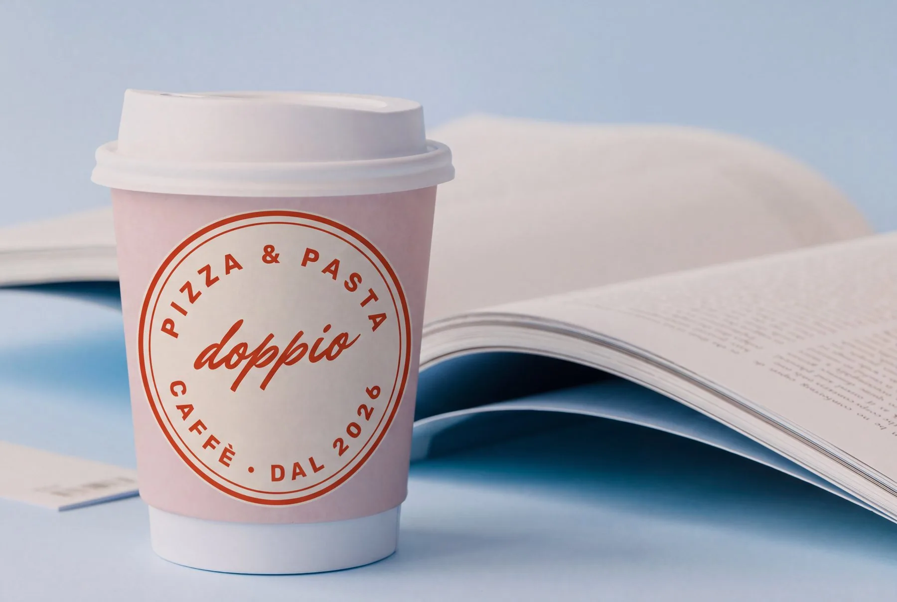 Take-away cup with the Pizza & pasta · Caffè seal