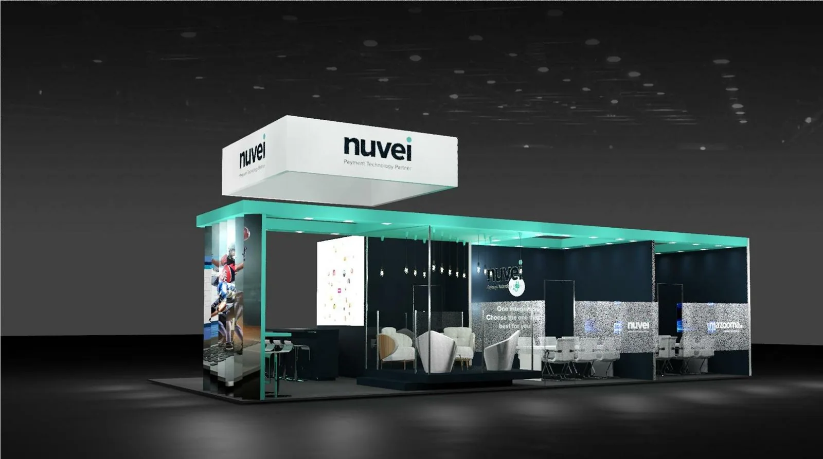 SafeCharge · Nuvei exhibition booth render