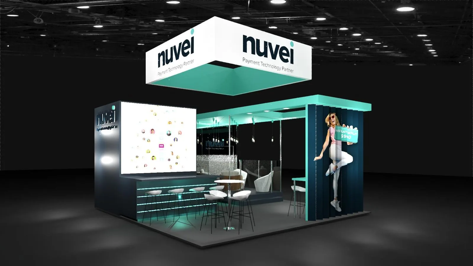 Nuvei booth render, teal version