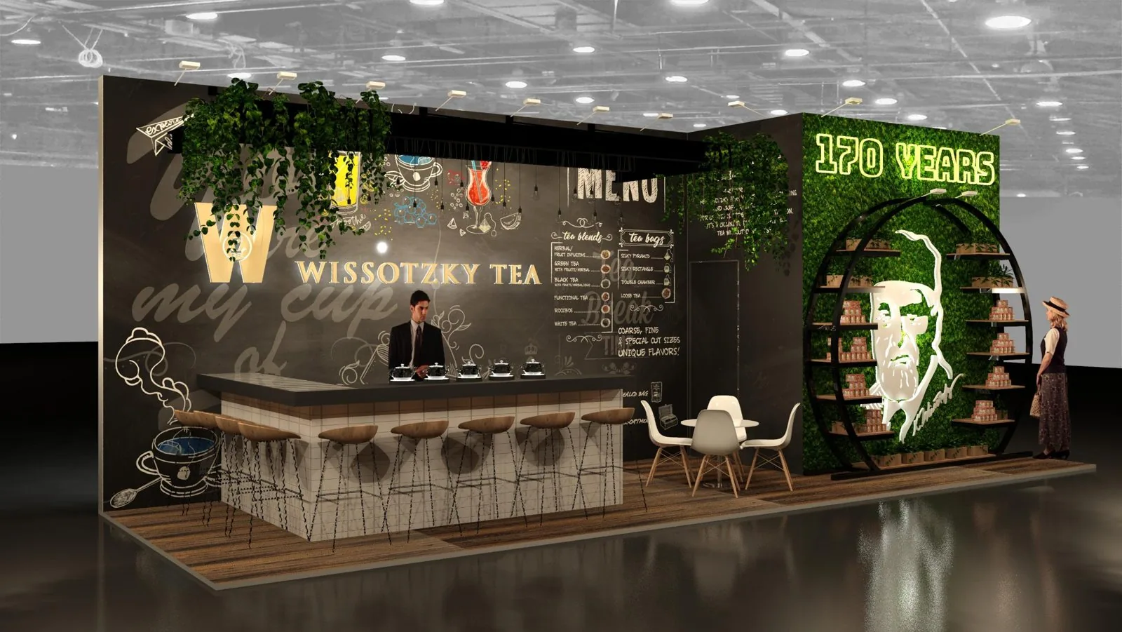 Wissotzky Tea exhibition booth render