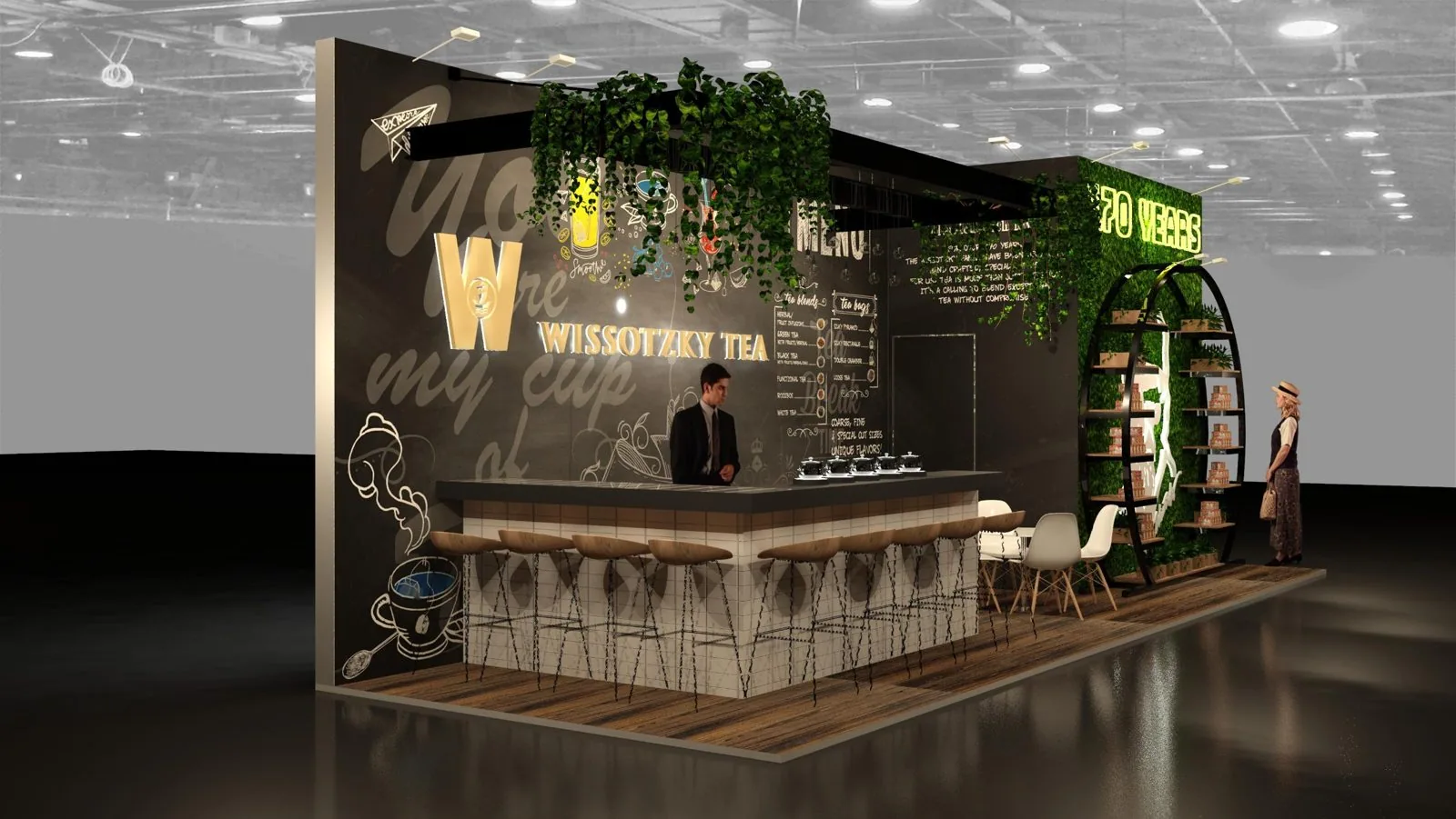 Wissotzky Tea 170 years booth render